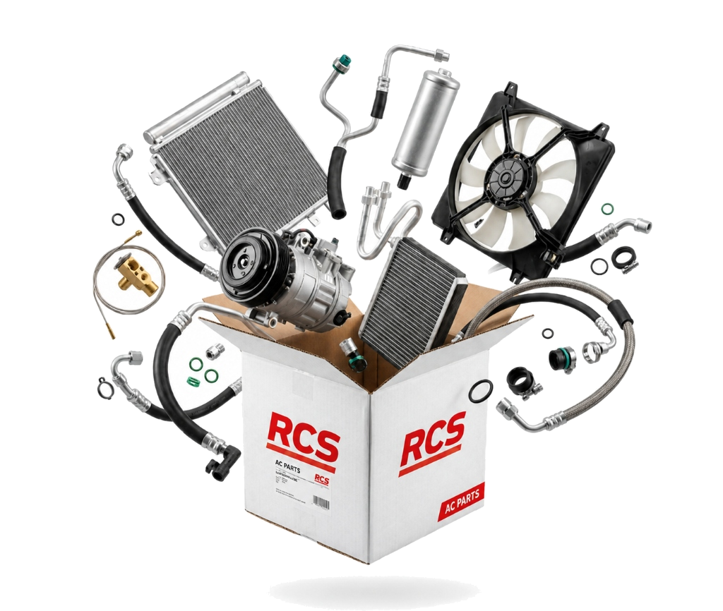 Car AC compressor, condenser, cooling coil, fan and hoses – Rameswar Cool Spares, Chennai